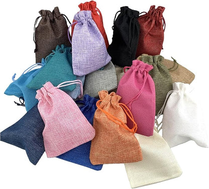 Palmhomee Pack of 20 Burlap Gift Bags with Drawstring Linen Jewelry Pouches Wedding Hessian Jute Bags for Birthday Jewelry and Treat Pouches Party Wedding Favors Gift Art and DIY Craft (3.6x4.8