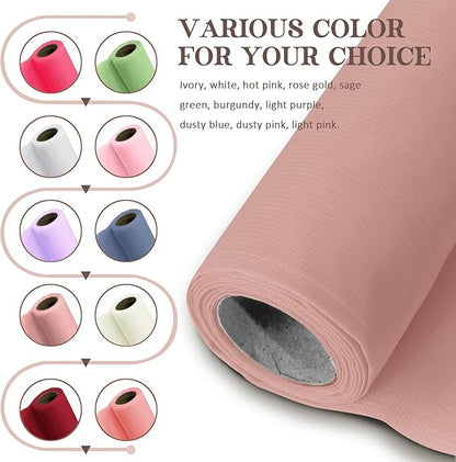 Horbaunal Dusty Rose Chiffon Fabric by The Yard, 1 Yard Continuous Sheer Fabric 59" Wide Soft Draping Fabric for Wedding Arch Draping Party Backdrop DIY Sewing