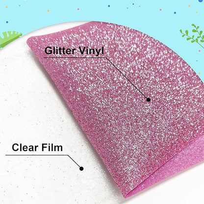 Rouge Powder Glitter HTV Heat Transfer Vinyl 12" x6FT Glitter Vinyl for T Shirts Easy to Cut and Weed Compatible with All Cutter Machines HTV Vinyl Iron on for Cricut (Rouge Powder 12”x6FT)