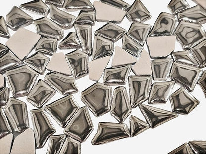 Ceramic Mosaic Tiles for Crafts & Art Projects 200 Grams Vibrant Colors Pieces Fit Together Like a Puzzle Endless Creative Ideas for Mosaic Art DIY Hobbies Small Sizes (Metallic Silver)