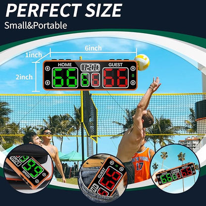 YZ Upgraded Digital Scoreboard with Timer, Mini Magnetic Electronic Scoreboard, LED Portable Scoreboard Basketball, Cornhole Score Keeper for Indoor&Outdoor Games