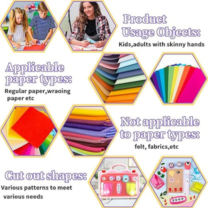 Creative Kids DIY Puncher Craft Set, Paper Hole Punches for Kids, Craft Hole Punch Shapes Set, Shape Cutters for Crafts, Craft Scissors and Hole Punch Set Scrapbook Supplies