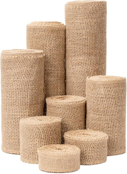 4 Inch Natural Burlap Fabric Roll 10 Yards, Jute Ribbon for DIY Gift Wrapping, Craft Projects, Wedding, Christmas, Home Decoration (10 cm, 4 in)