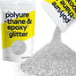 Hemway Polyurethane & Epoxy Resin Glitter 100g / 3.5oz Metallic Crystal Flake Additive for Flooring Jewelry Tumblers Glass Pigment - Chunky (1/40" 0.025" 0.6mm) - Silver