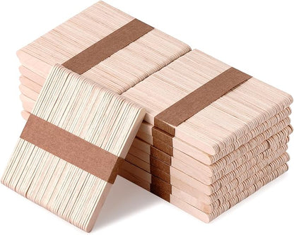 Wooden Craft Sticks & Popsicle Sticks for Crafts, 600-Pack 4.5 Inch Natural Birch Wood Sticks, Food Safe Splinter-Free for Waxing, Painting, DIY Arts & Crafts, Classrooms, Bulk Value Pack