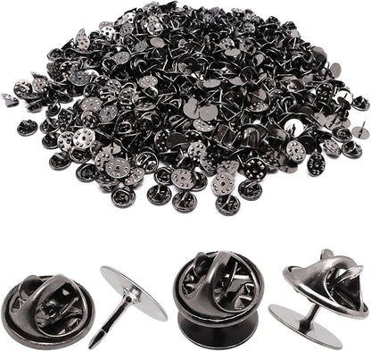 260 Set Pin Backs, Blank Pins Scatter Butterfly Clutch Pin Holder Enamel Pins Locking Backs Tie Tacks Jewelry Backings Clasp for Brooch Lapel Hat Uniform Badges Tie Tack (10mm, Black)