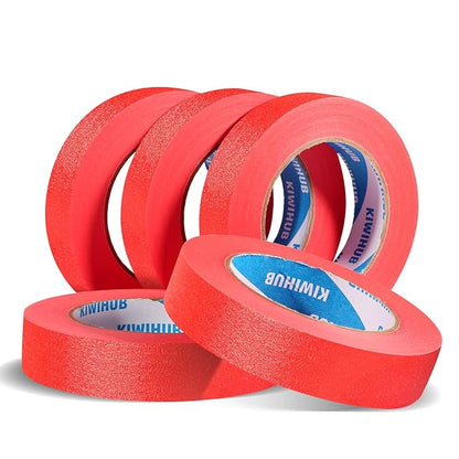 Red Painters Tape,1” x 60 Yds x 5 Rolls (300 Yards Total) - Medium Adhesive Masking Tape for Painting,Labeling,DIY Crafting,Decoration and School Works