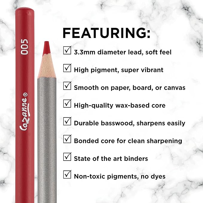 Creative Mark Cezanne Premium Colored Pencils Forest Green 6 Pack - Highly-Pigmented Drawing Pencils - Coloring Pencils for Drawing, Blending, Coloring, and More