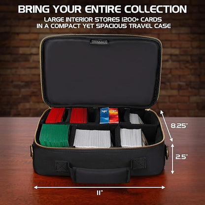 ENHANCE MTG Card Box Storage Case - Deck Holder Card Carrying Case Bag Compatible with Magic MTG Cards , Card Games, Cards Against Humanity - Pencil Loops , Pocket for Dice, & Tokens