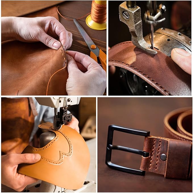 uxcell Flat Leather Sewing Waxed Thread, 270m / 295 Yards Polyester Wax String, 150D Wax Stitching Cord for Leather Crafts, Bookbinding, Bracelets Braided, Grass Green