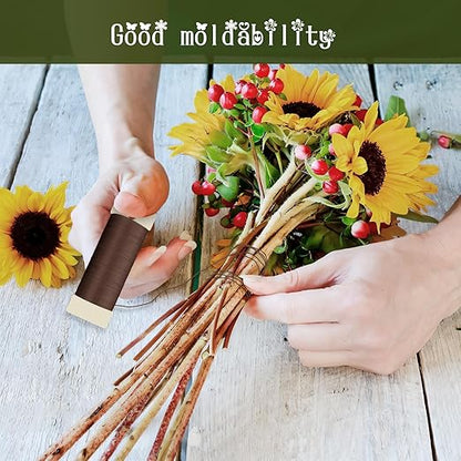 Floral Wire, 38 Yards 114 Ft 22 Gauge Metal Wire for Crafts, Flexible Wreath Flower Thin Craft Wire for Ornaments Ribbon Making DIY, Coffee