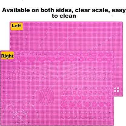 A5 Cutting Mat, Self Healing Sewing Mat, Craft Mat Double Sided 3-Ply Craft Cutting Board for Sewing Crafts Leather Fabric Scrapbooking Project Art Supplies, 8.6“ x 5.9”, Purple