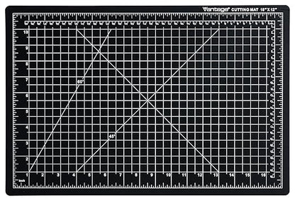 Dahle Vantage 10671 Premium Self-Healing Cutting Mat, 12"x18", 1/2" Grid, 5 Layers for Max Healing, Perfect for Crafts & Sewing, Black