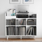 Cozy Castle Large Record Player Stand, Vinyl Storage Cabinet Mid Century Modern Turntable Stand Media Console Table Open Shelf Cube CD Album Holder Organizer for Living Room, Office, White