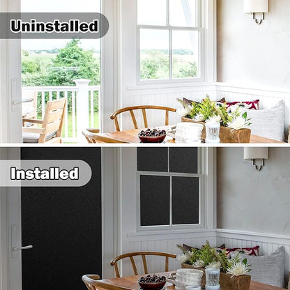 rabbitgoo Blackout Window Film, Sun Heat Blocking Privacy Cover for Glass, Removable Opaque Room Darkening Dark Black Out Window Covers Tint Shades for Home Day Sleep Light Blocker 29.5 x 157 Inches