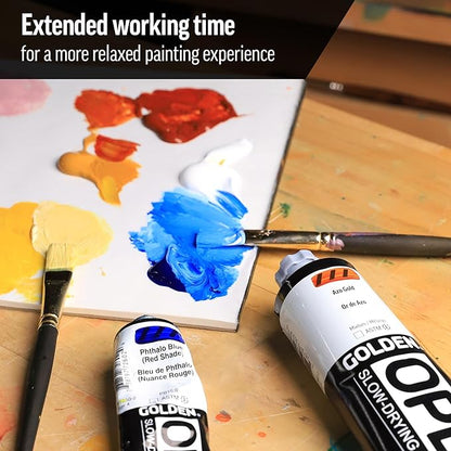 OPEN Slow-Drying Acrylics by GOLDEN, Cerulean Blue Chromium, 5 fl oz. tube, Professional Acrylic Paint, Semi-Transparent