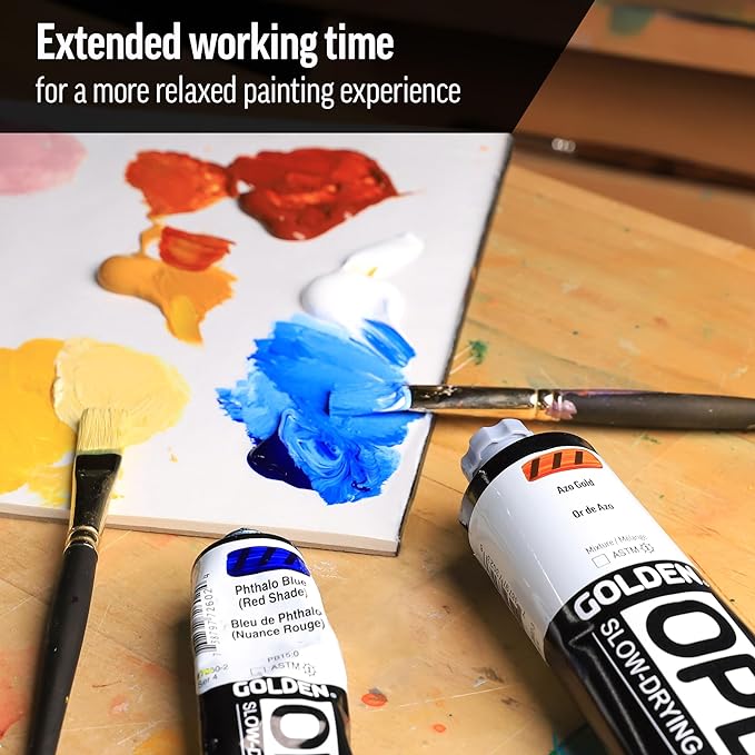 OPEN Slow-Drying Acrylics by GOLDEN, Permanent Violet Dark, 2 fl oz. tube, Professional Acrylic Paint, Transparent