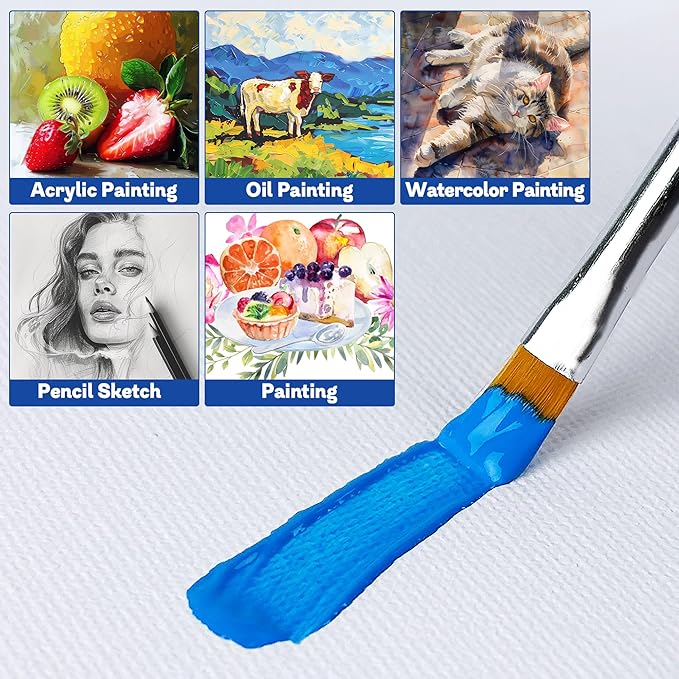 Blank Canvases for Painting with 11x14 inch, 8 Packs Stretched Canvases for Acrylics, Oils, Watercolors & Other Painting Media, 5/8 Inch Profile 100% Cotton Primed Artist Framed Canvas