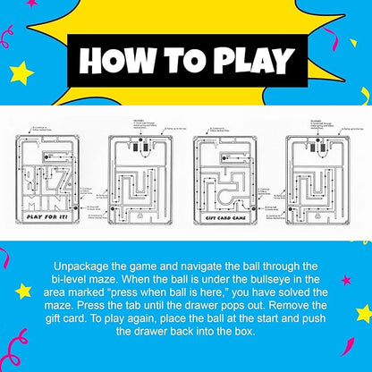 BILZ® Super Maze | Gift Card Puzzle Game for Ages 8+ | Made in USA | Easy Fun Setup | Fits Gift Cards, Cash (Folded), and Notes | Great for Graduations, Christmas, & Birthdays | 2 Pack