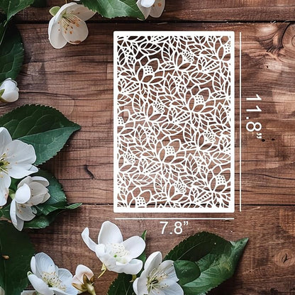 Stencils for Crafts Reusable Texture Stencils Floral Stencil Leaf Tree Templates for Painting on Wood Furniture Card Canvas Paper Scrapbook