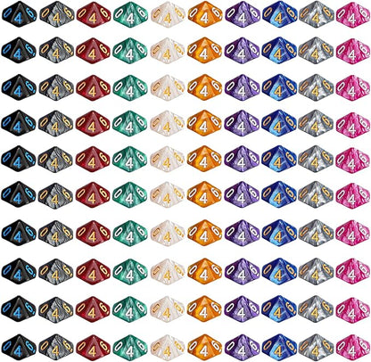 CiaraQ DND Polyhedral Dice (100pcs) with A Dice Bag Compatible with Dungeons and Dragons DND RPG MTG Role Playing Table Games (D10 dice, 10 colors-100 pcs)