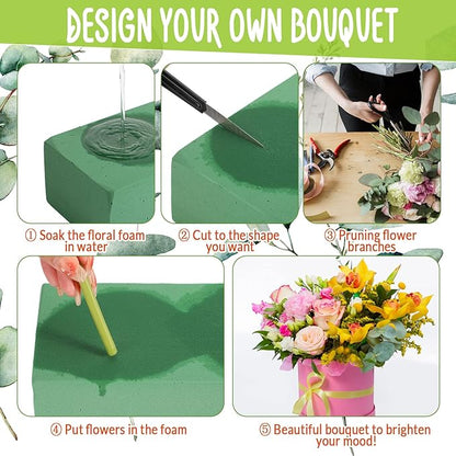 Pangda 30 Pcs Floral Foam Blocks 7. 9''lx3. 5''wx2. 4"h Green Wet and Dry Flower Foam for Fresh and Artificial Flower Arrangements Bulk Florist Supplie for Wedding, Birthdays, Diys, Arts, Crafts