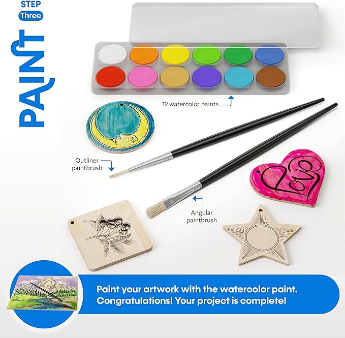Craft Culture Beginners Wood Burning Kit for Kids and Teenage Boys & Girls Gifts for Boy or Girl Craft Projects Birthday Gift Idea for Older Children Teen Woodburning DIY Hobby Kits Art Activities