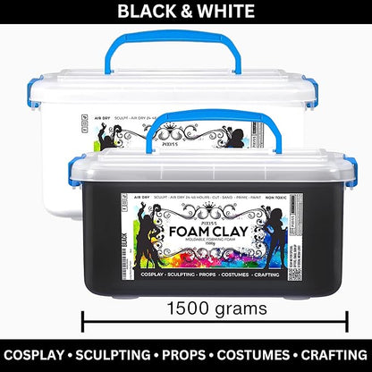 Pixiss Foam Clay (1500g, Black + White)