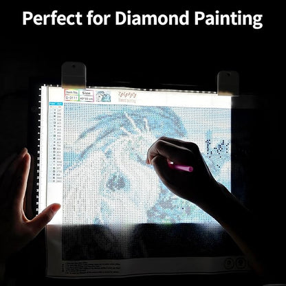 A3 LED Light Box for Tracing, elice Artist Drawing Lightbox Light Table Light Pad Light Copy Board, Up to 8000 Lux Super Bright Lightpad for Cricut Weeding Vinyl, Diamond Painting, Sketching (Black)