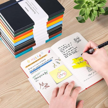 Huhuhero 10 Colors Lined Journal Notebook, A5 Hardcover Notebooks for Work, 120GSM Thick Paper, 128 Pages College Ruled Notebook for Writing Business Journaling, 5"×8.25"