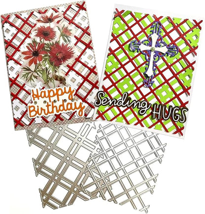 Cutting Dies Metal Stencils Scrapbooking Tools Flowers Lace Frame DIY Embossing Template for Paper Card Making Album Arts Crafts Supplies (Stripes Layer-14.3x11.1cm)