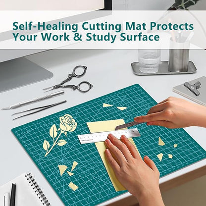 Cutting Mat 8in6in Self Healing Cutting Mat Size Double Sided 5-Ply Rotary Sewing mat for Crafts Fabric Quilting Hobby Art Clay Precision Scrapbooking Project, A5, Sky Blue 4PCS