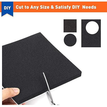MAGZO 5Pcs Adhesive Foam Padding 1/8 in Thick X 12 in X 8 in,Closed Cell Foam Sheets Neoprene Rubber Self Stick Pads Anti Vibration Pads,Black (12in x 8in x 1/8in, 5Pcs)