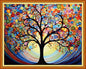 Dooxvey Cross Stitch Kits for Adults Beginners,Full Range of Cross-Stitch Stamped Kits Needlepoint Kit for Beginners Embroidery Kits 11CT Crossstitch Patterns-Magic Starry Sky Tree 16x20 inch