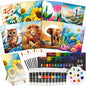 Cholemy 36 Pcs Paint and Sip Kit for Adults 8''x10'' Pre Drawn Canvas for Painting DIY Afro Acrylic Painting Kit Wood Easel Brushes Date Night Bulk for Christmas Party Gifts(Plants Animals)