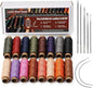 0.8 mm Leather Sewing Thread, 16 Colors 32 Yards Waxed Thread, Round Waxed Thread,Wax String for Bracelet Making, Sewing Stitching, Braiding, Beading, Bookbinding