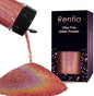 Renfio Holographic Ultra Fine Glitter Powder Metallic Resin Glitter 2.11 Oz (60g) PET Flakes Crafts Sequins 1/128" 0.008" 0.2mm Epoxy Chips Flakes for Tumblers Slime - Laser Pink