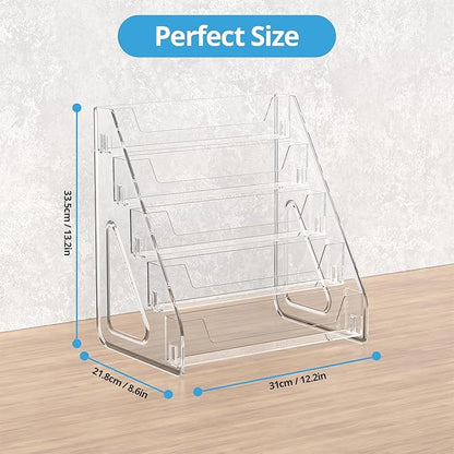 5 Tier Acrylic Card Display Stand, Clear Display for Greeting Cards, Sports Cards, Postcards, Stickers & Brochures