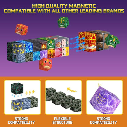 100PCS Magnetic Blocks - Build Magnet World Kids Building Toy, Magnetic Tiles Building Blocks Toddler STEM Montessori Toy Sensory Outdoor Toys for 3+ Year Old Boys&Girls, Christmas Birthday Gift
