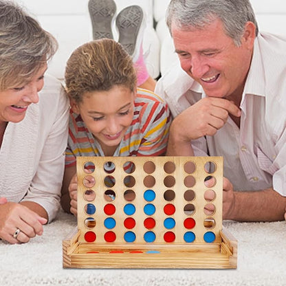 Glintoper Shut The Box & 4 in a Row Tables Game Set, Classic Wood Dice Game with Numbers & Line Up 4 Game for Kids Family, Living Room Rustic Coffee Table Decor, Travel Game Strategy Board Games
