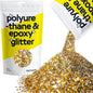 Hemway Polyurethane & Epoxy Resin Glitter 100g / 3.5oz Metallic Crystal Flake Additive for Flooring Jewelry Tumblers Glass Pigment - Extra Chunky (1/24" 0.040" 1mm) - Gold Silver