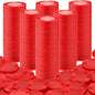Coopay 1000 Pieces Plastic Poker Chips, Bingo Chips Bulk Learning Counters Disks Poker Card Game, Counting Markers for Math Practice, Game Tokens and Teaching Rewards, 25 mm/ 1 Inch (Red)