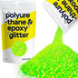 Hemway Polyurethane & Epoxy Resin Glitter 100g / 3.5oz Metallic Crystal Flake Additive for Flooring Jewelry Tumblers Glass Pigment - Fine (1/64" 0.015" 0.4mm) - Fluorescent Green