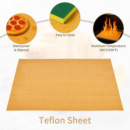 Teflon Sheets for Heat Press - 8 Pcs 16 in x 12 in Reusable and Non-Stick Teflon Paper with 8 Rolls Waterproof and Oilproof Heat Resistant Tape, No Residue with High Insulation for Printing