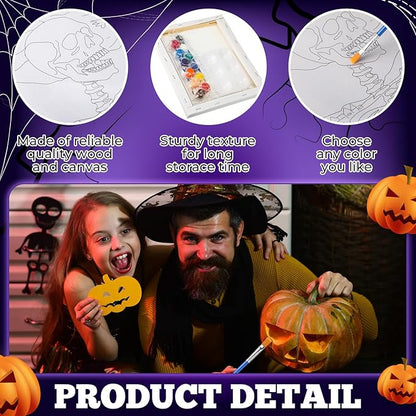 Zhanmai 12 Pack Pre Drawn Canvas for Painting Sip and Paint Kit 8" x 10" Paint Party Set Canvas Painting Pre Printed Canvases for Party Favor DIY Virtual Adult's Date Night(Halloween Ghost)