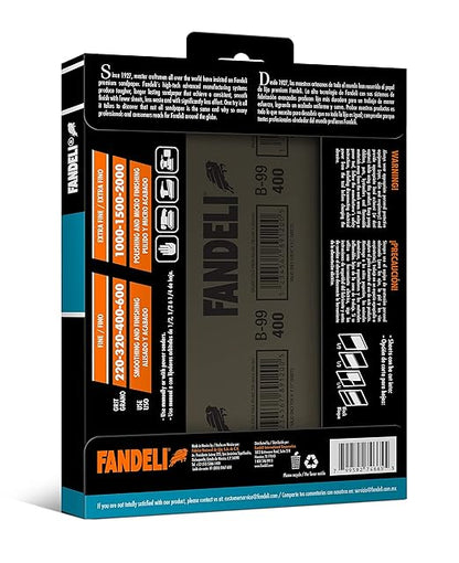 Fandeli | Waterproof Sandpaper | 2000 Grit | 25 Sheets 9'' x 11'' | For Car Polishing, Wooden Furniture Sanding and Metal Sanding | Water Resistant