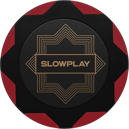 SLOWPLAY Nash Clay Poker Chips, 14 Grams Heavyweight Clay Composite, 40mm Large Chips in Bulk, Pack of 50 in Red Without Denomination
