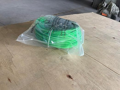 100 Ft Turnbuckles for Cables Wire, 3/16" Green PVC Coated Wire Rope Kit, Multi-use Steel Cable for Grape Vines/Clothes Line Outdoors for T Post/String Light Hanging/Garden Wire