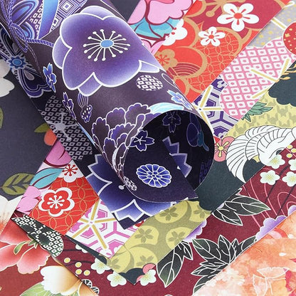 Origami 6x6 Paper Kit 150 Sheets 150 Vivid Colors Double Sided Same Printed Traditional Patterns Square for Arts Crafts Projects Japan Traditional Chiyo.Flower