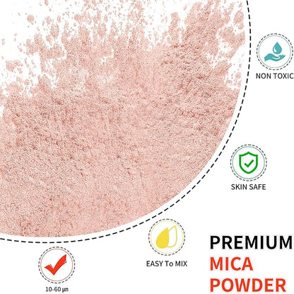 Mica Powder - 100g Mica Powder for Epoxy Resin - Metallic Color Pigment for Resin, Soap, Bath Bombs, Eye Shadow, Nails, DIY Crafting Projects etc. (Apricot)